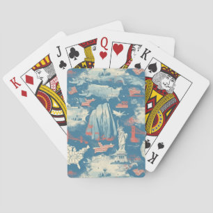 Muster der Vintagen amerikanischen Sehenswürdigkei Spielkarten