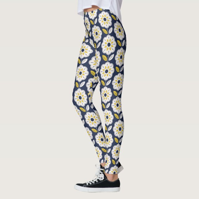 Muster der Vintagen geometrischen Blume Leggings (Links)