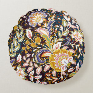 Muster der Vintagen Provence mit mehrfarbigem Flor Rundes Kissen
