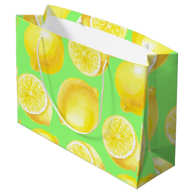 Muster der Wasserfarben Große Geschenktüte (Rückseite Schrägansicht)