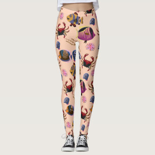 Muster der Wassertiere   Meeresunterwasser 10 Leggings