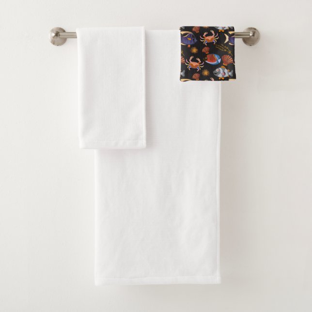 Muster der Wassertiere | Meeresunterwasser 11 Badhandtuch Set (Insitu)