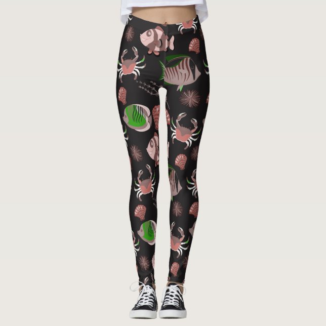 Muster der Wassertiere | Meeresunterwasser 12 Leggings (Vorderseite)