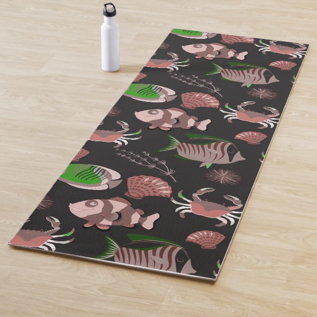 Muster der Wassertiere | Meeresunterwasser 12 Yogamatte (Beispiel)