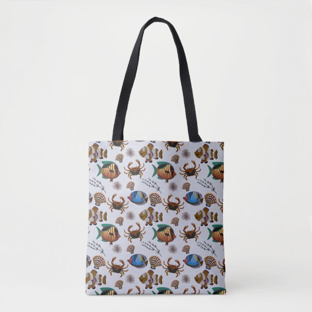 Muster der Wassertiere | Meeresunterwasser 14 Tasche (Vorderseite)