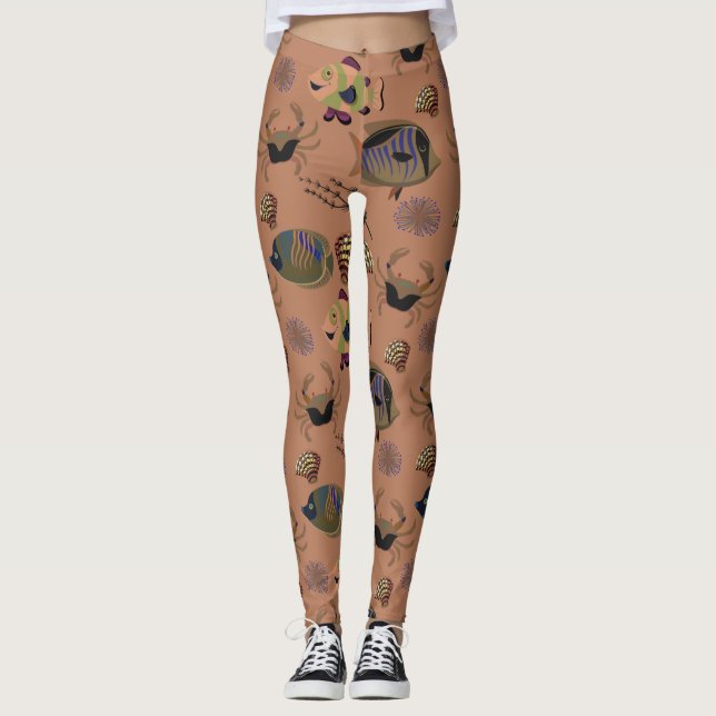 Muster der Wassertiere | Meeresunterwasser 15 Leggings (Vorderseite)