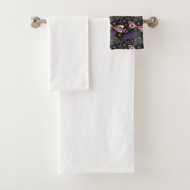 Muster der Wassertiere | Meeresunterwasser 21 Badhandtuch Set (Insitu)