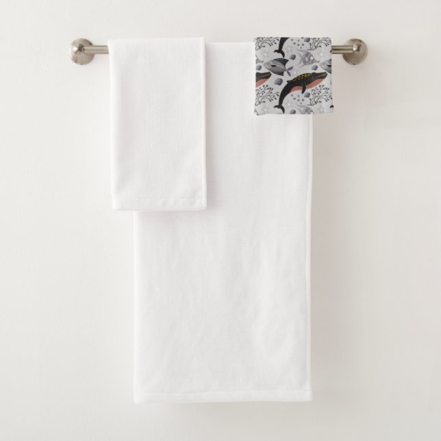 Muster der Wassertiere | Meeresunterwasser 22 Badhandtuch Set (Insitu)