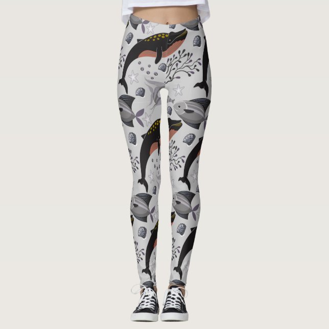Muster der Wassertiere | Meeresunterwasser 22 Leggings (Vorderseite)