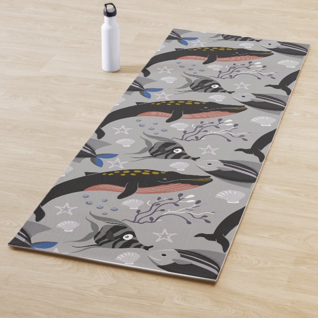 Muster der Wassertiere | Meeresunterwasser 23 Yogamatte (Beispiel)