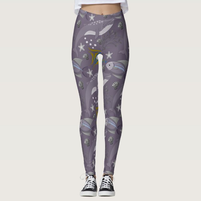 Muster der Wassertiere | Meeresunterwasser 24 Leggings (Vorderseite)