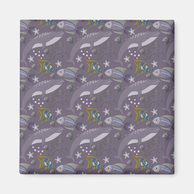 Muster der Wassertiere | Meeresunterwasser 24 Magnet (Vorne)
