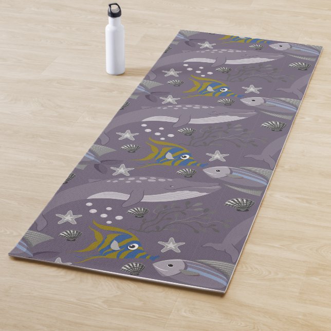 Muster der Wassertiere | Meeresunterwasser 24 Yogamatte (Beispiel)