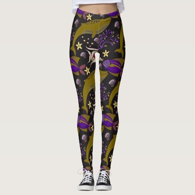 Muster der Wassertiere | Meeresunterwasser 25 Leggings (Vorderseite)