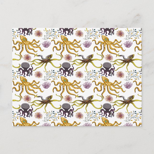 Muster der Wassertiere | Meeresunterwasser 26 Postkarte (Vorderseite)