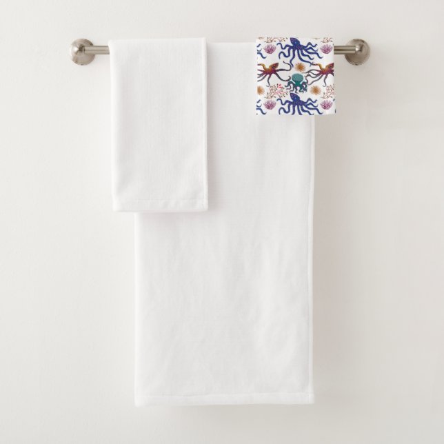 Muster der Wassertiere | Meeresunterwasser 27 Badhandtuch Set (Insitu)