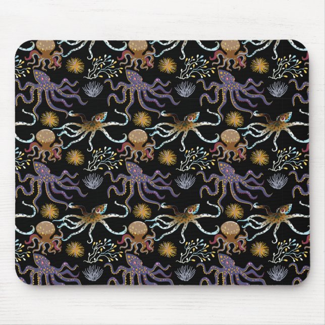 Muster der Wassertiere | Meeresunterwasser 29 Mousepad (Vorne)