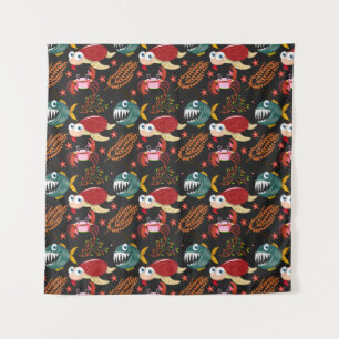 Muster der Wassertiere   Meeresunterwasser 30 Wandteppich