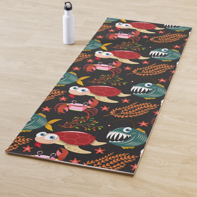 Muster der Wassertiere | Meeresunterwasser 30 Yogamatte (Beispiel)