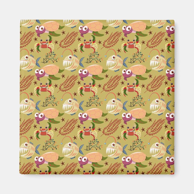 Muster der Wassertiere | Meeresunterwasser 31 Magnet (Vorne)