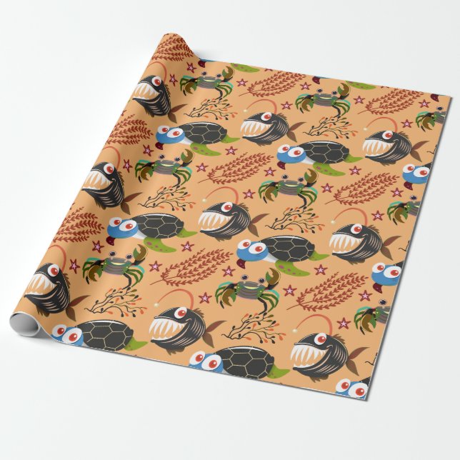 Muster der Wassertiere | Meeresunterwasser 32 Geschenkpapier (Ungerollt)