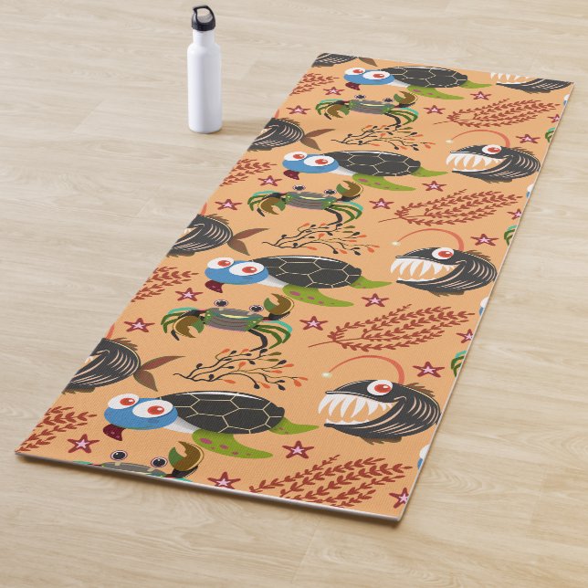 Muster der Wassertiere | Meeresunterwasser 32 Yogamatte (Beispiel)