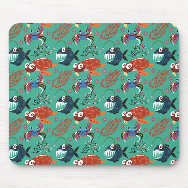 Muster der Wassertiere | Meeresunterwasser 33 Mousepad (Vorne)
