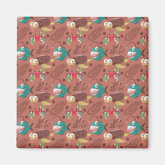 Muster der Wassertiere | Meeresunterwasser 35 Magnet (Vorne)