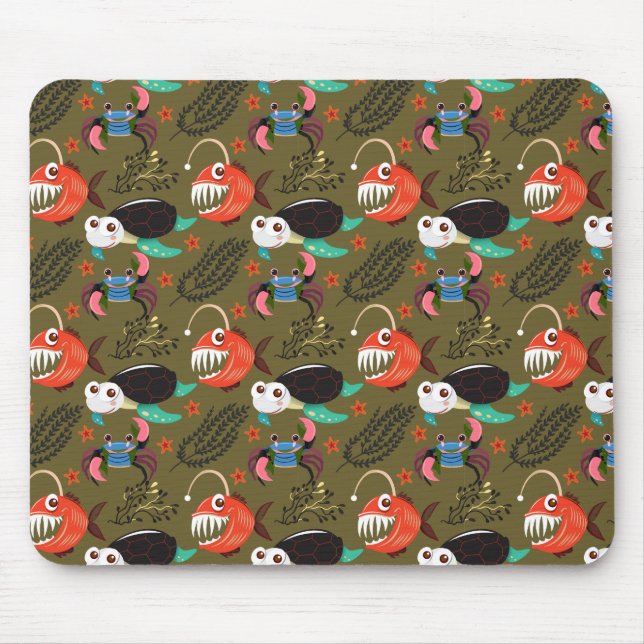 Muster der Wassertiere | Meeresunterwasser 36 Mousepad (Vorne)
