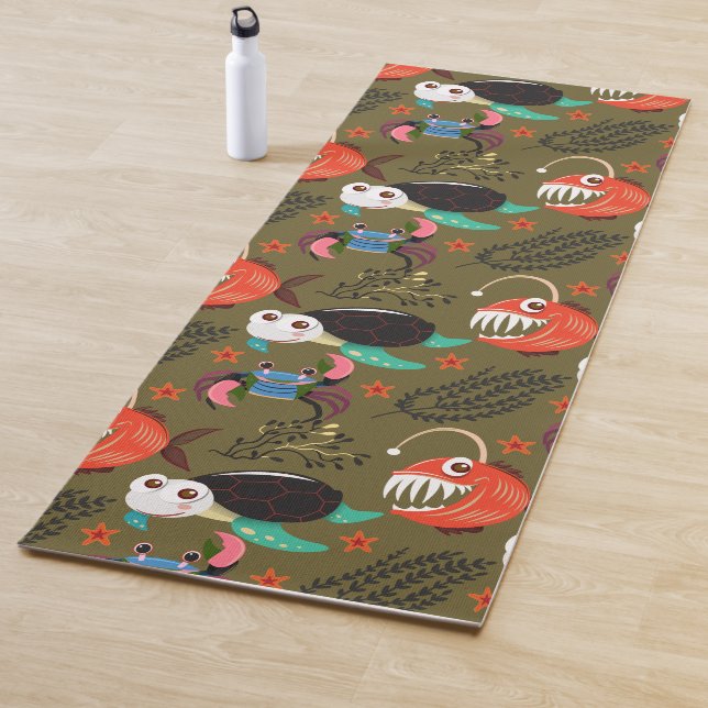 Muster der Wassertiere | Meeresunterwasser 36 Yogamatte (Beispiel)