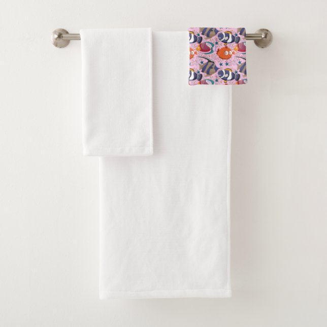 Muster der Wassertiere | Meeresunterwasser 39 Badhandtuch Set (Insitu)