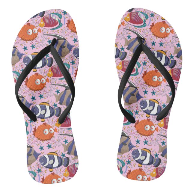 Muster der Wassertiere | Meeresunterwasser 39 Flip Flops (Fußbett)