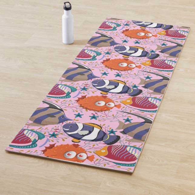 Muster der Wassertiere | Meeresunterwasser 39 Yogamatte (Beispiel)