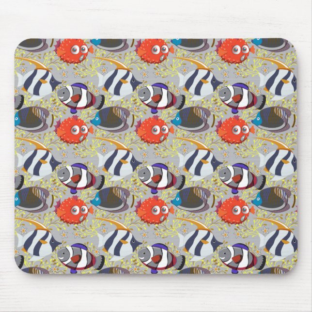 Muster der Wassertiere | Meeresunterwasser 40 Mousepad (Vorne)