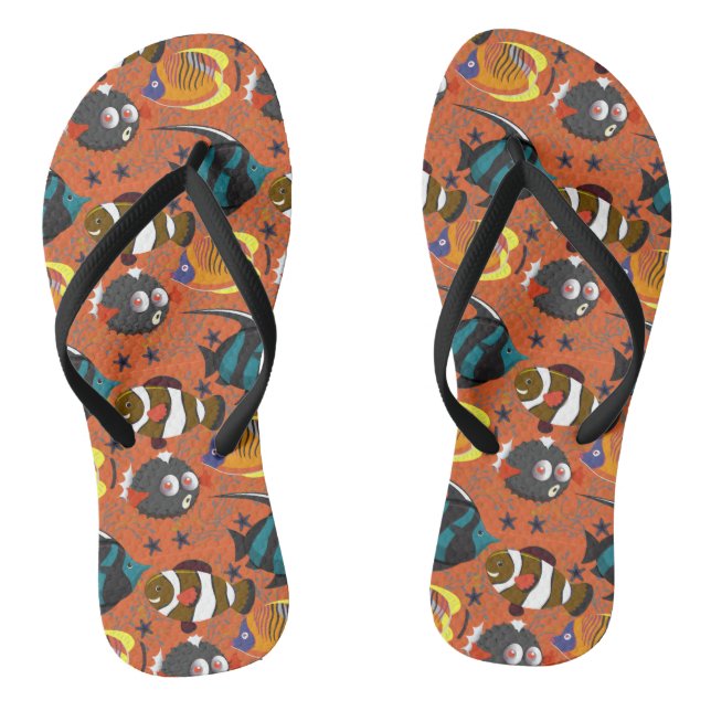 Muster der Wassertiere | Meeresunterwasser 42 Flip Flops (Fußbett)