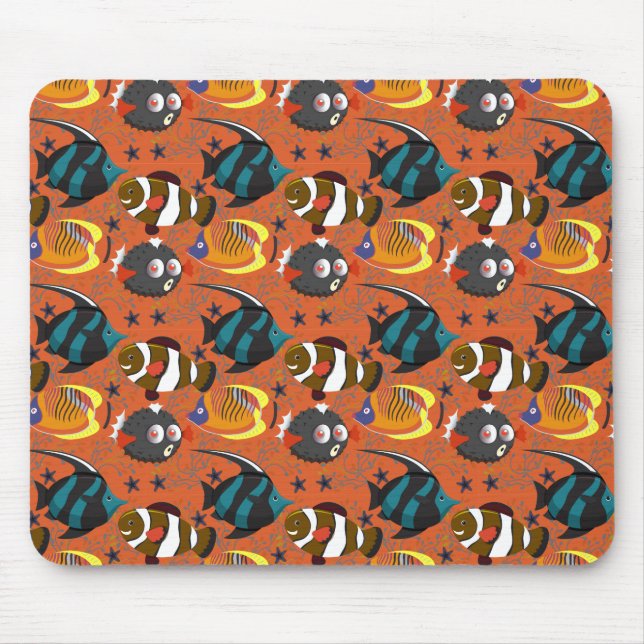 Muster der Wassertiere | Meeresunterwasser 42 Mousepad (Vorne)