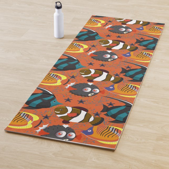 Muster der Wassertiere | Meeresunterwasser 42 Yogamatte (Beispiel)