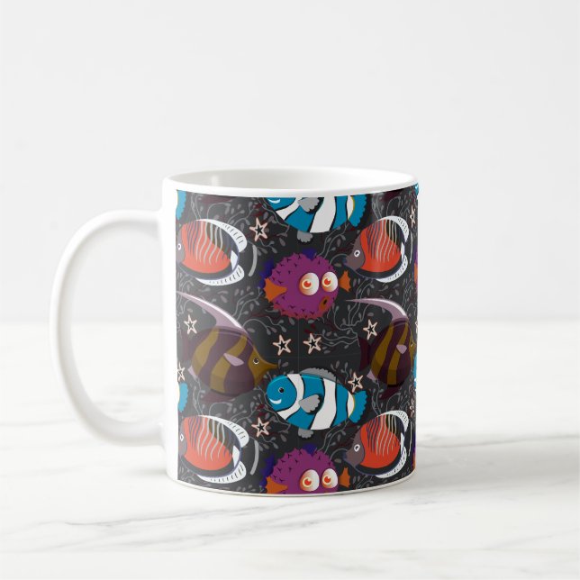 Muster der Wassertiere | Meeresunterwasser 43 Kaffeetasse (Links)