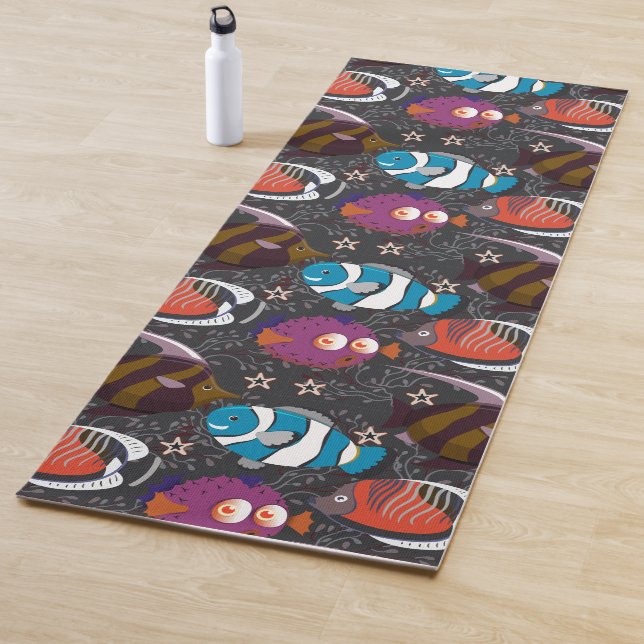 Muster der Wassertiere | Meeresunterwasser 43 Yogamatte (Beispiel)