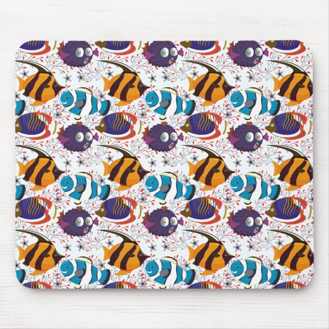 Muster der Wassertiere | Meeresunterwasser 44 Mousepad (Vorne)