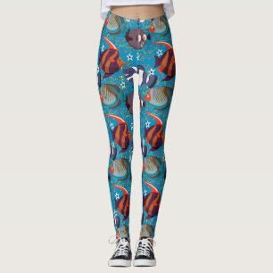 Muster der Wassertiere   Meeresunterwasser 45 Leggings