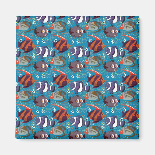 Muster der Wassertiere | Meeresunterwasser 45 Magnet (Vorne)