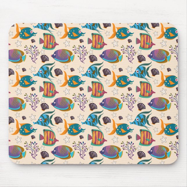 Muster der Wassertiere | Unterwasserleben im Meer  Mousepad (Vorne)