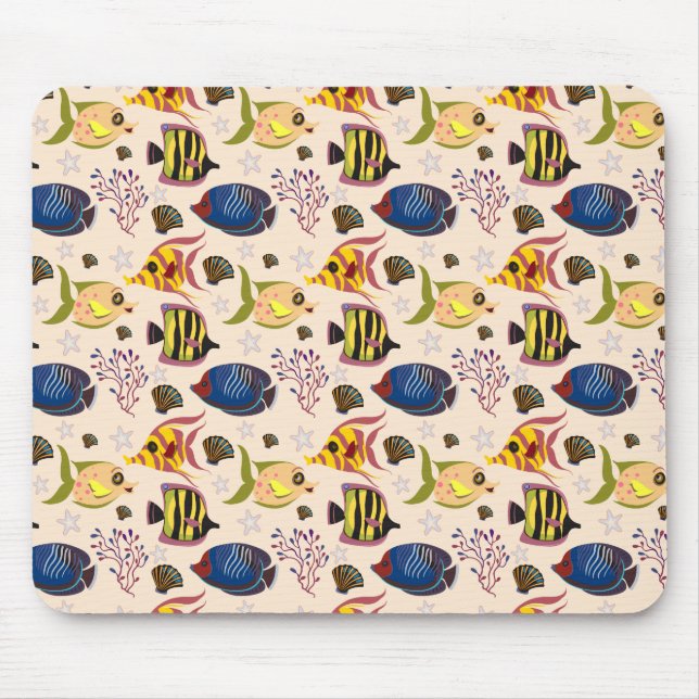 Muster der Wassertiere | Unterwasserleben im Ozean Mousepad (Vorne)