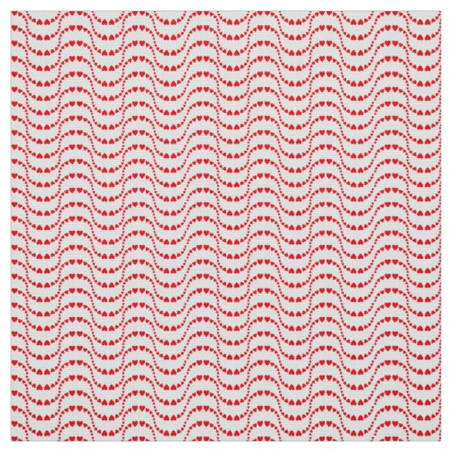 Muster der Wavy Hearts in roter Farbe Stoff (Muster)