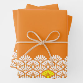 Muster der weißen Blume Geschenkpapier Set