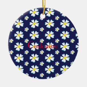 Muster der weißen Blume Thunder_Cove Keramik Ornament