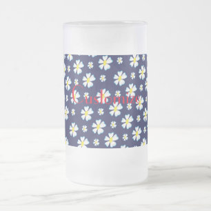 Muster der weißen Blume Thunder_Cove Mattglas Bierglas