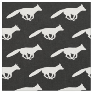 Muster der weißen Running Fox-Silhouetten   Wildni Stoff