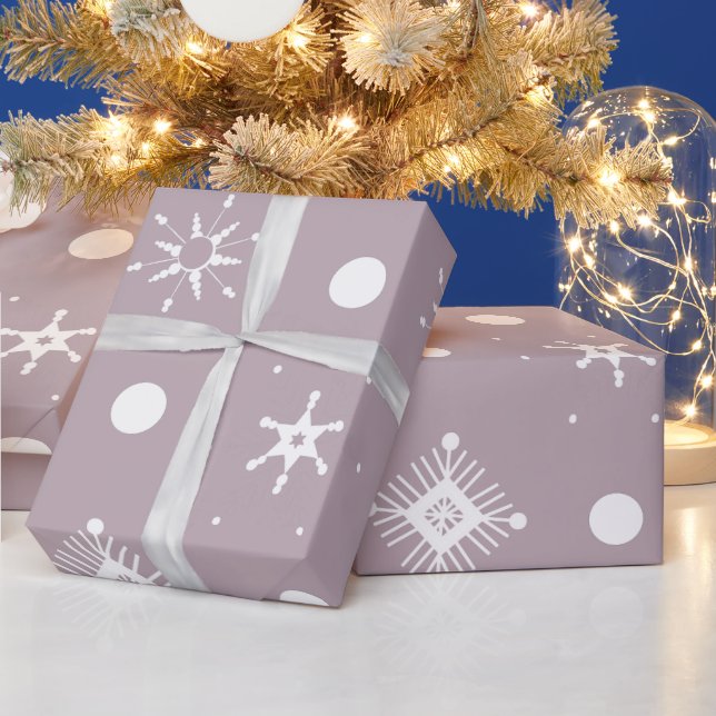Muster der weißen Schneeflocken Geschenkpapier (Feiertage)